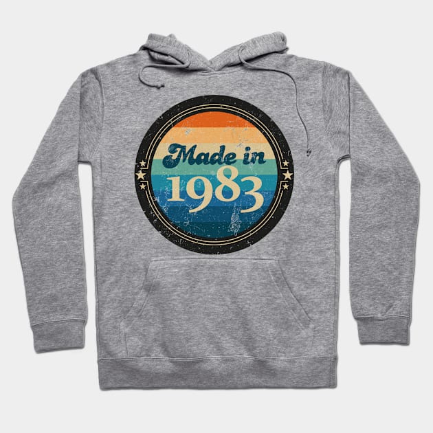 Retro Vintage Made In 1983 Hoodie by Jennifer